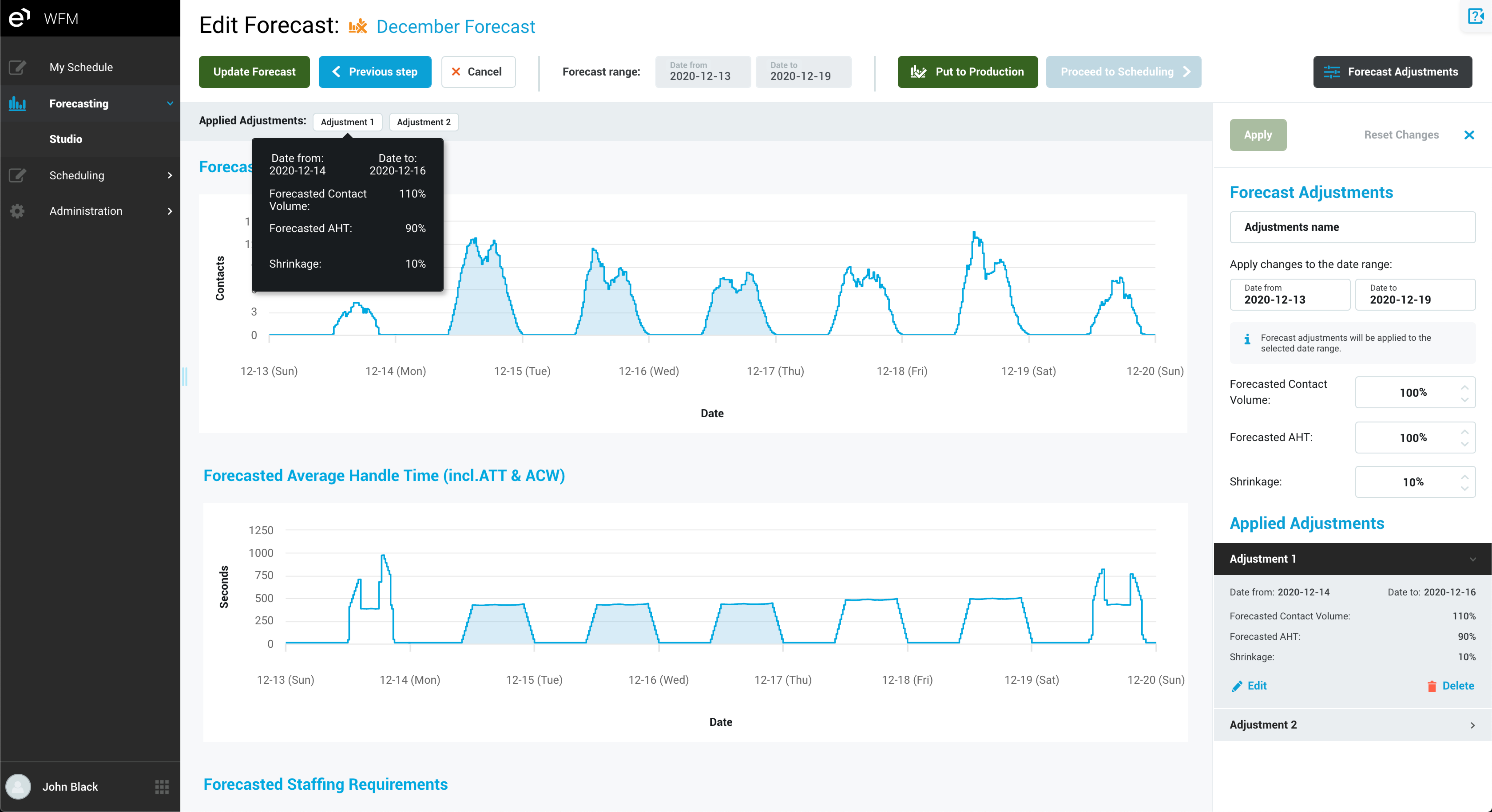 screenshot of eleveo Workforce Optimization